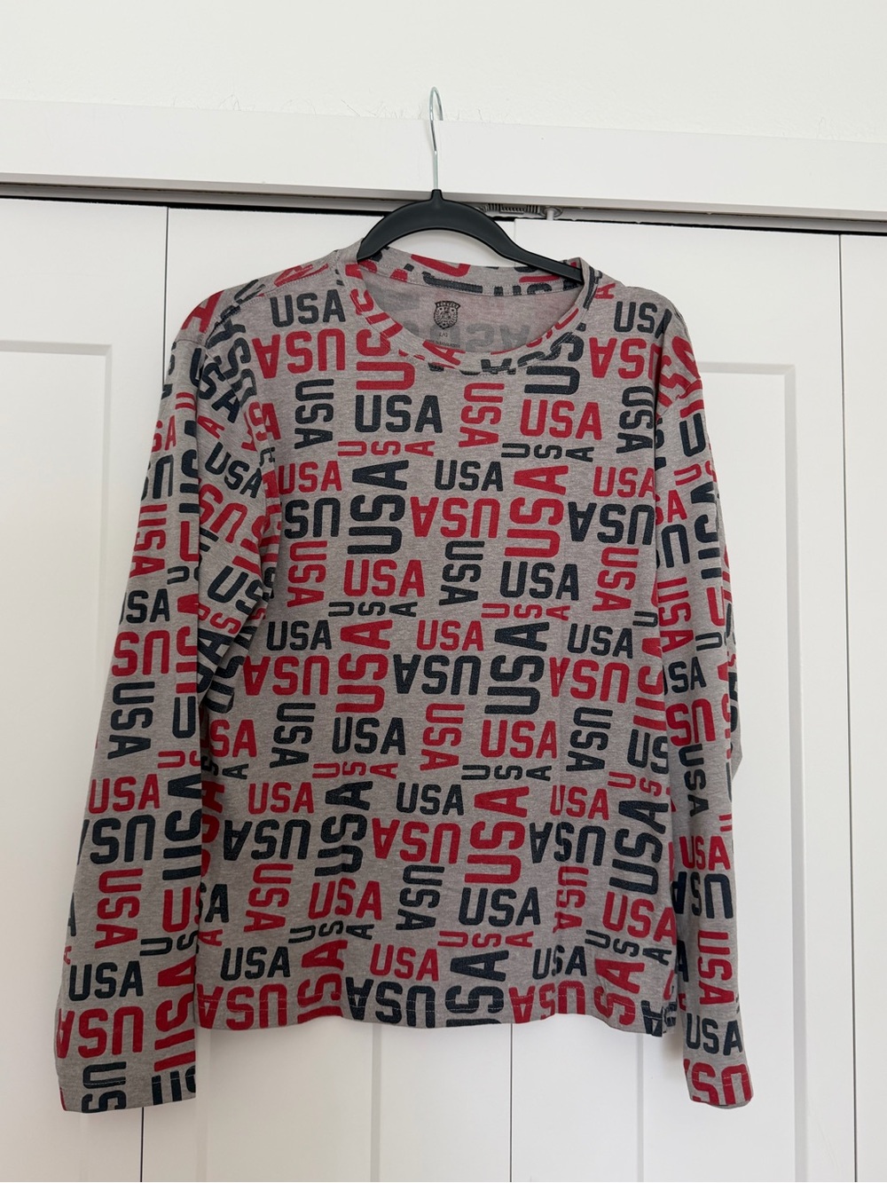 Gray USA Print Crewneck Sweater - Unbranded